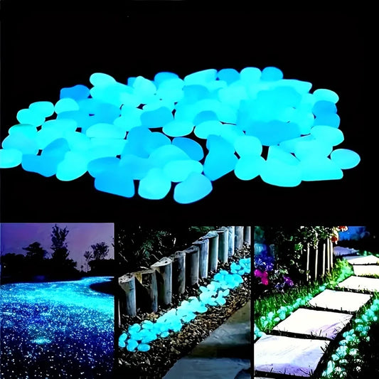 100/500pcs Glow In The Dark Pebbles, Resin Luminous Stones For Landscape, Garden Paths, Potted Plants, Parks, Aquarium Decor,...Gilintfy