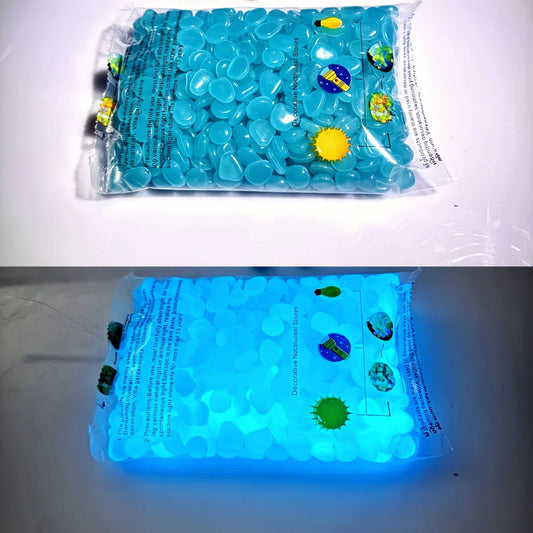 100/500pcs Glow In The Dark Pebbles, Resin Luminous Stones For Landscape, Garden Paths, Potted Plants, Parks, Aquarium Decor,...Gilintfy