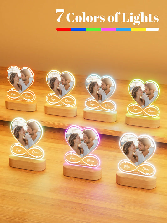 Personalized Anniversary Couples Gifts For Women And Men, Custom Acrylic Heart Picture Frame With Photo, Custom Acrylic Spotify